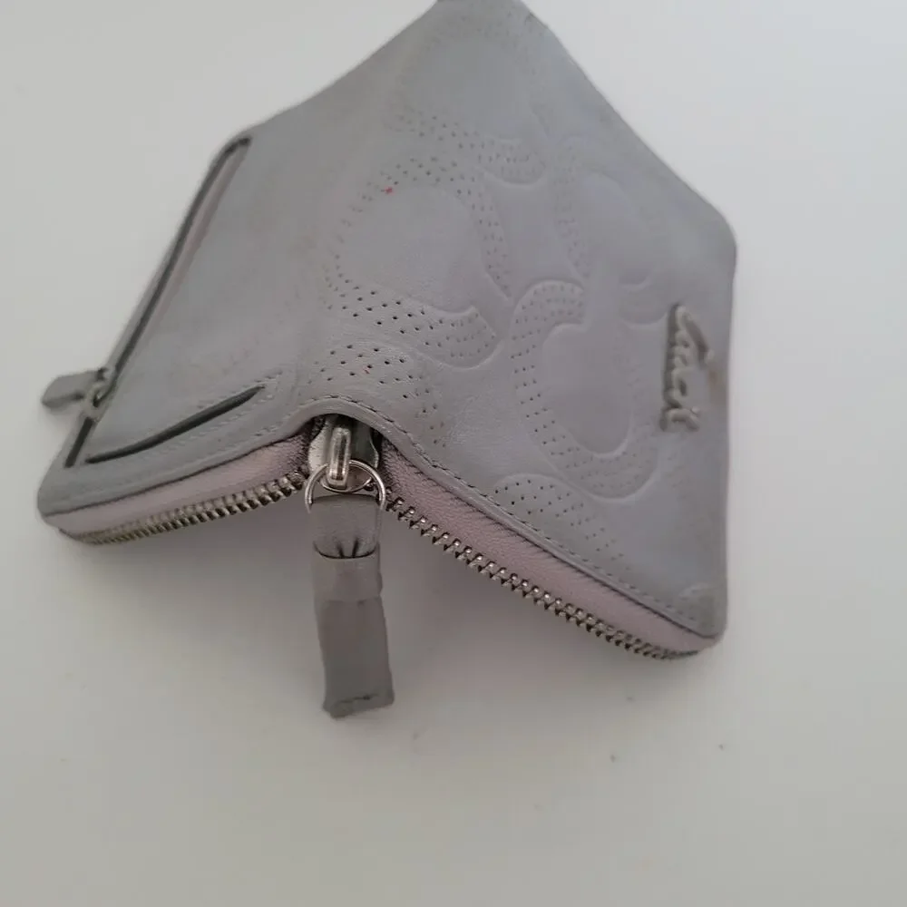 Coach Madison Wallet Leather‎ Bifold Zip Compact Zippy Signature Medium